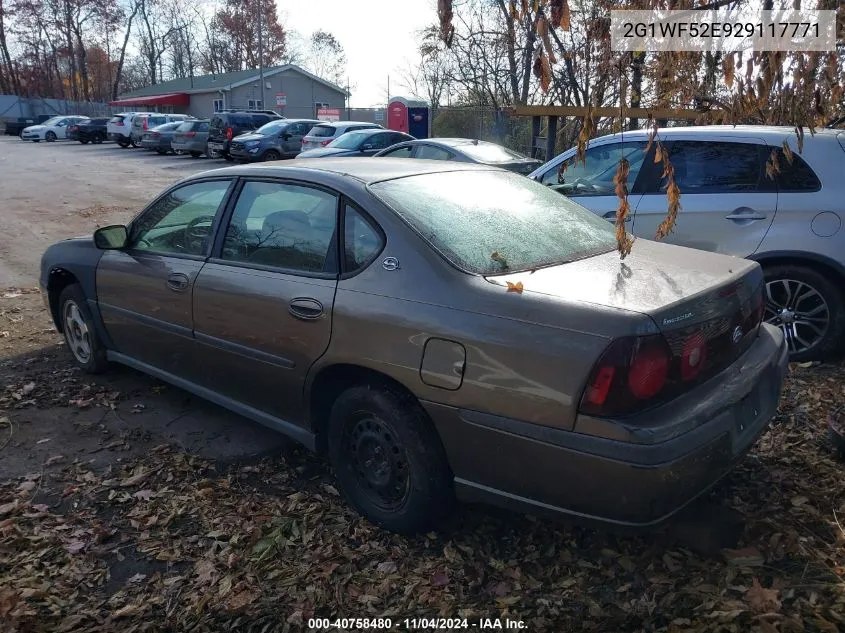 2002 Chevrolet Impala VIN: 2G1WF52E929117771 Lot: 40758480