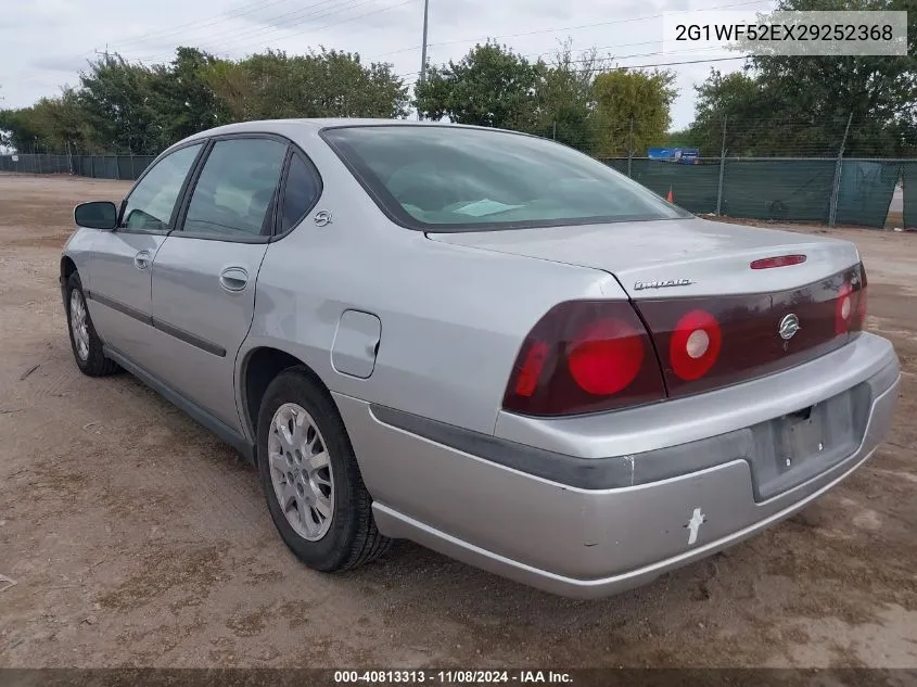 2002 Chevrolet Impala VIN: 2G1WF52EX29252368 Lot: 40813313