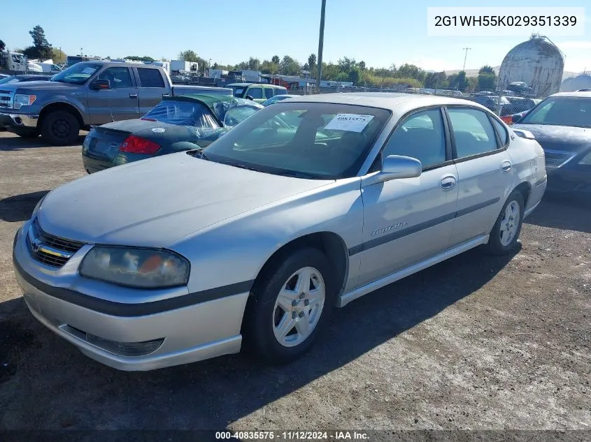 2002 Chevrolet Impala Ls VIN: 2G1WH55K029351339 Lot: 40835575