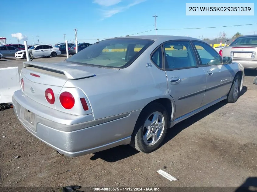 2002 Chevrolet Impala Ls VIN: 2G1WH55K029351339 Lot: 40835575