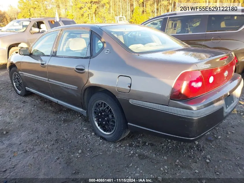 2002 Chevrolet Impala VIN: 2G1WF55E629122180 Lot: 40851481