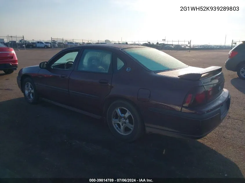 2003 Chevrolet Impala Ls VIN: 2G1WH52K939289803 Lot: 39814789