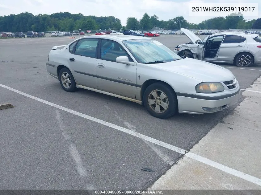 2003 Chevrolet Impala Ls VIN: 2G1WH52K539119017 Lot: 40045605