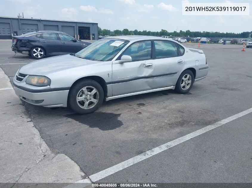 2003 Chevrolet Impala Ls VIN: 2G1WH52K539119017 Lot: 40045605