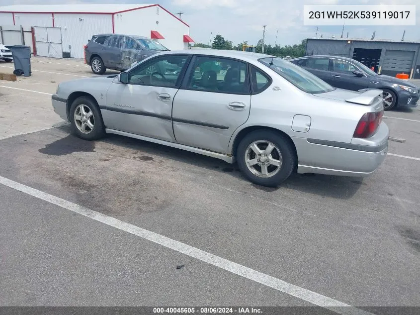 2003 Chevrolet Impala Ls VIN: 2G1WH52K539119017 Lot: 40045605