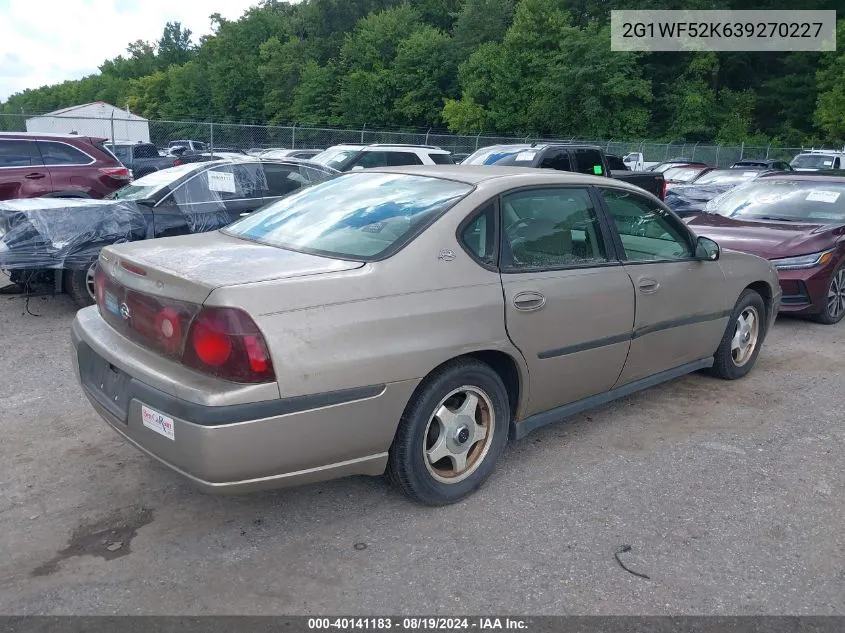 2003 Chevrolet Impala VIN: 2G1WF52K639270227 Lot: 40141183