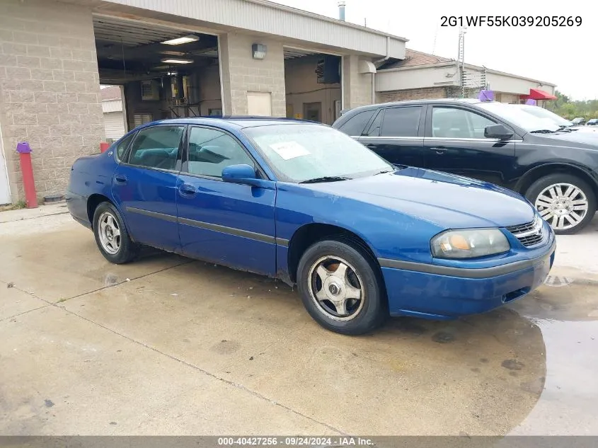 2003 Chevrolet Impala VIN: 2G1WF55K039205269 Lot: 40427256