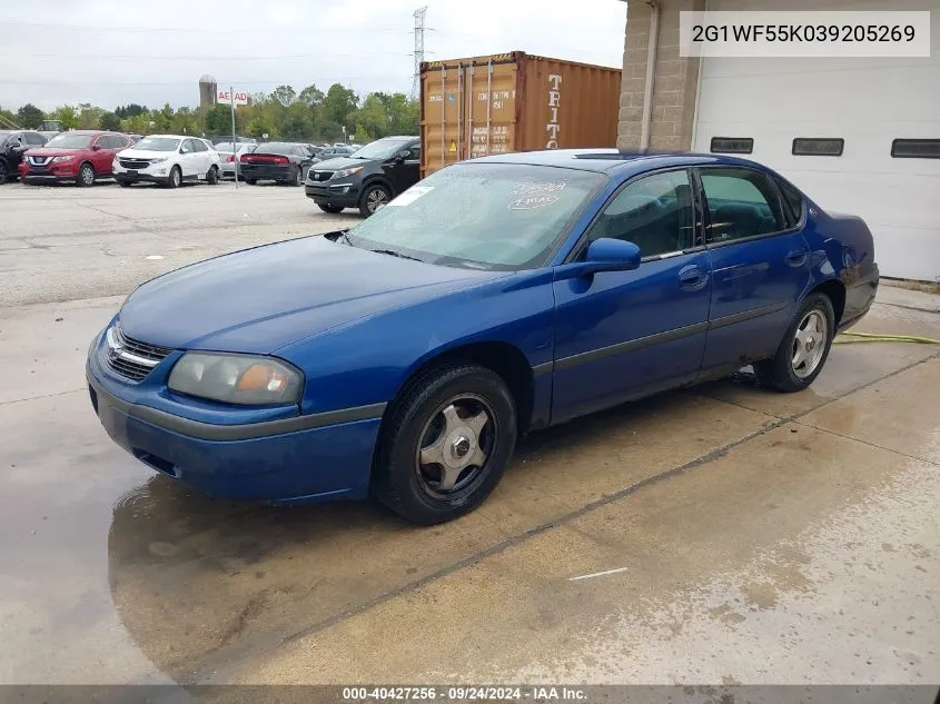 2003 Chevrolet Impala VIN: 2G1WF55K039205269 Lot: 40427256