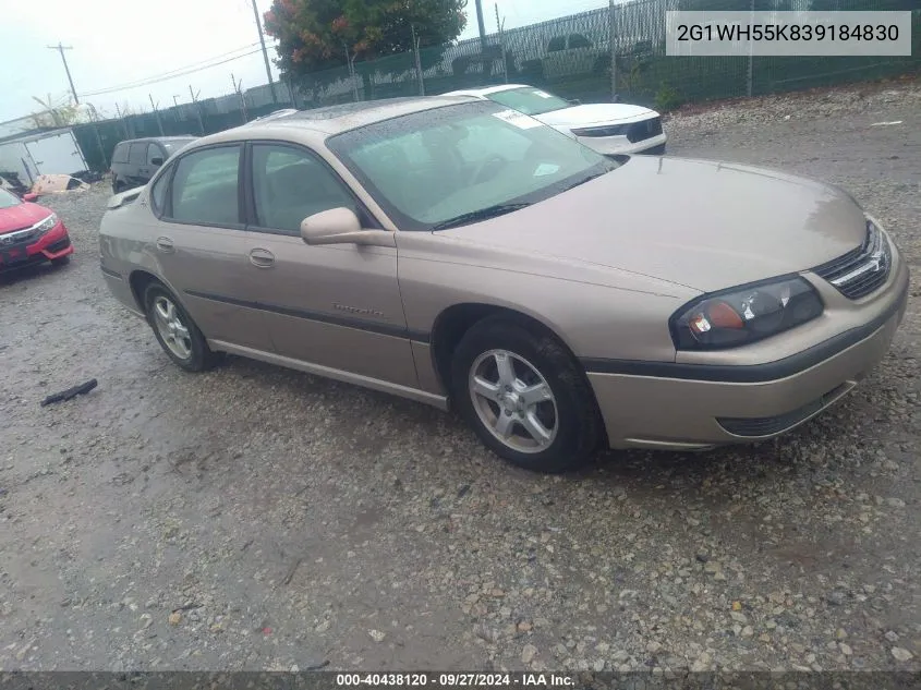 2003 Chevrolet Impala Ls VIN: 2G1WH55K839184830 Lot: 40438120