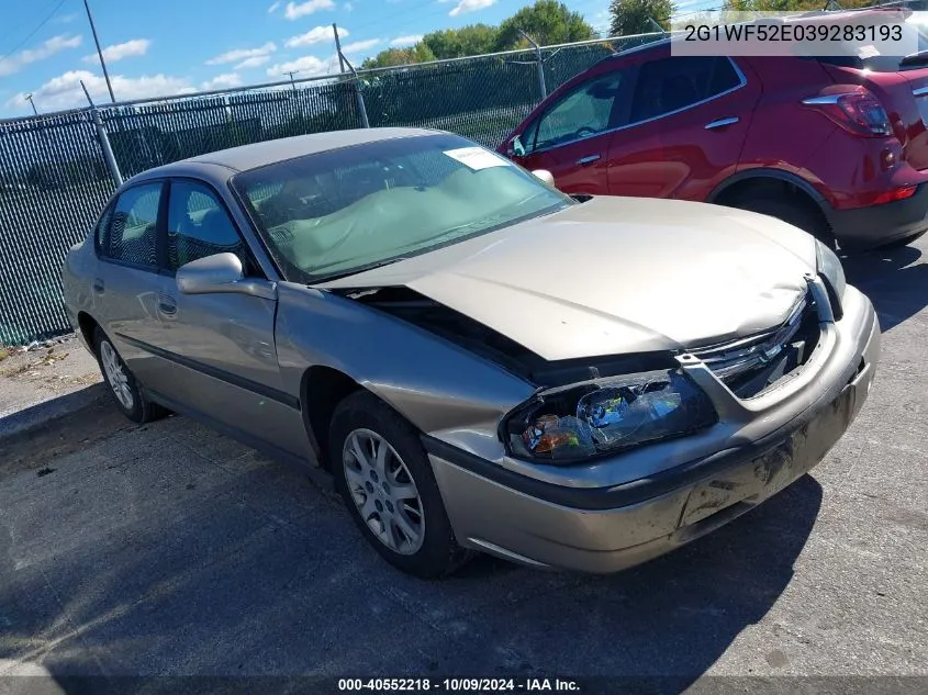 2003 Chevrolet Impala VIN: 2G1WF52E039283193 Lot: 40552218