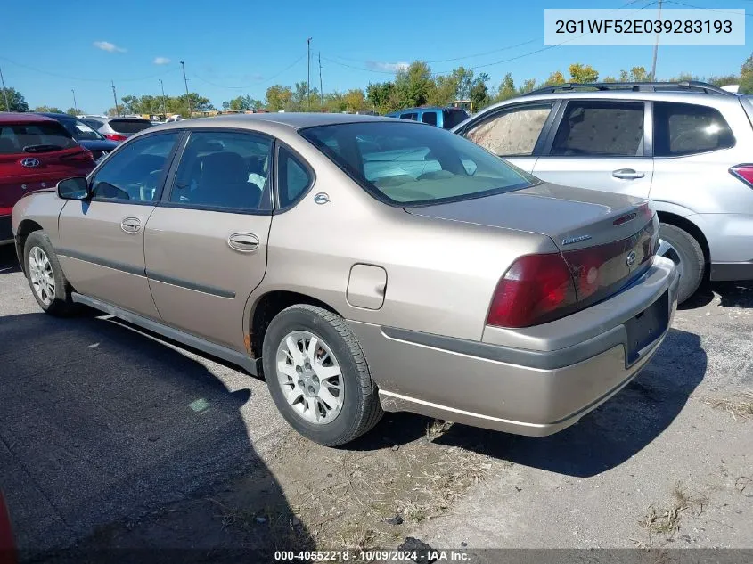 2003 Chevrolet Impala VIN: 2G1WF52E039283193 Lot: 40552218