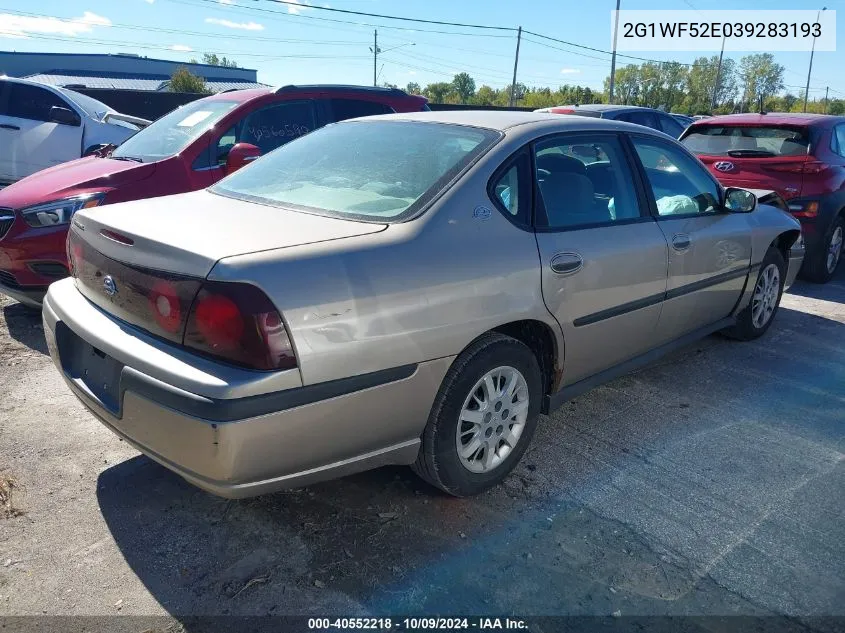 2003 Chevrolet Impala VIN: 2G1WF52E039283193 Lot: 40552218