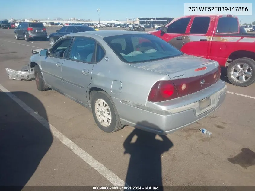 2003 Chevrolet Impala VIN: 2G1WF52E839447886 Lot: 40662089