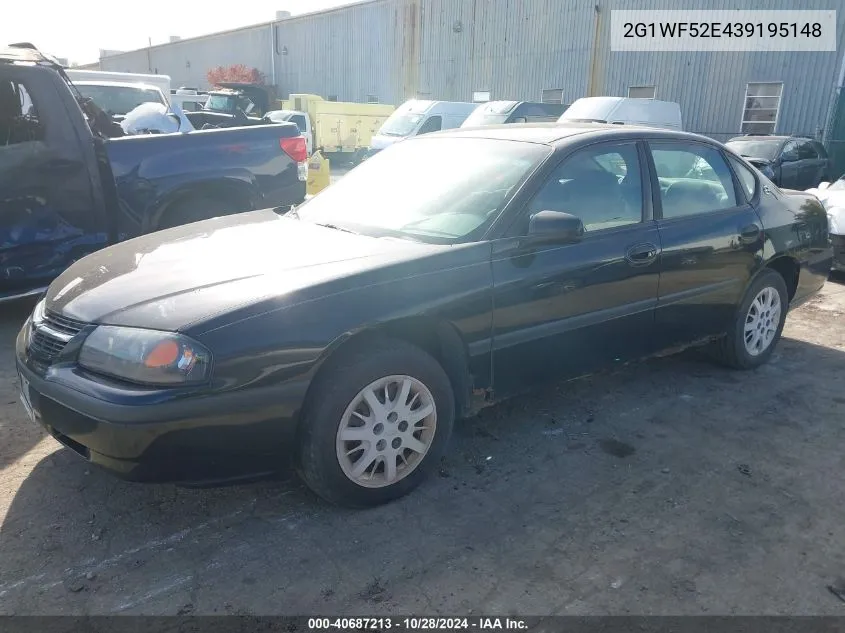 2003 Chevrolet Impala VIN: 2G1WF52E439195148 Lot: 40687213