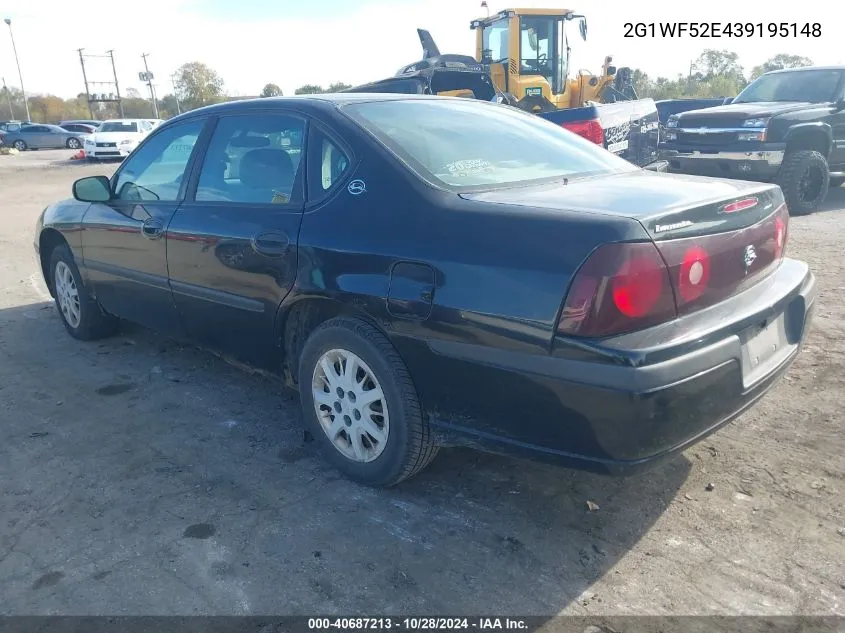 2003 Chevrolet Impala VIN: 2G1WF52E439195148 Lot: 40687213