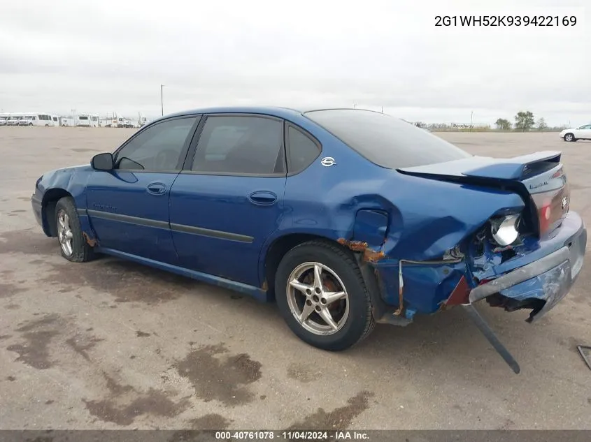 2003 Chevrolet Impala Ls VIN: 2G1WH52K939422169 Lot: 40761078