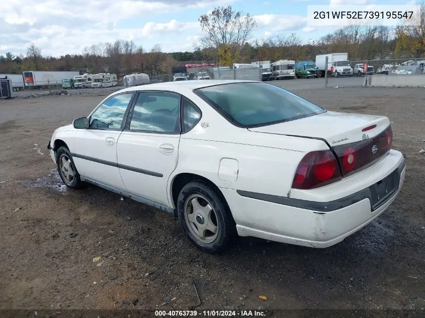 2003 Chevrolet Impala VIN: 2G1WF52E739195547 Lot: 40763739