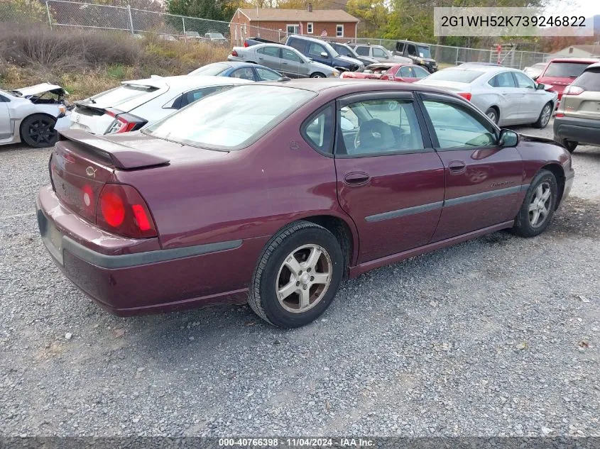 2003 Chevrolet Impala Ls VIN: 2G1WH52K739246822 Lot: 40766398