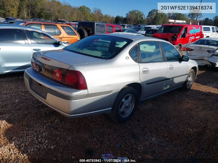 2003 Chevrolet Impala VIN: 2G1WF52E139418374 Lot: 40783943