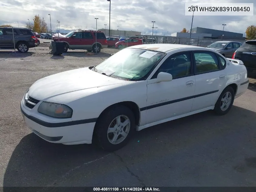 2003 Chevrolet Impala Ls VIN: 2G1WH52K839108450 Lot: 40811108