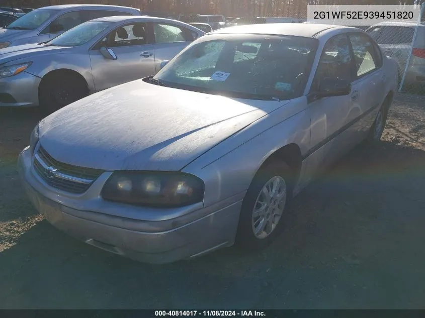 2003 Chevrolet Impala VIN: 2G1WF52E939451820 Lot: 40814017