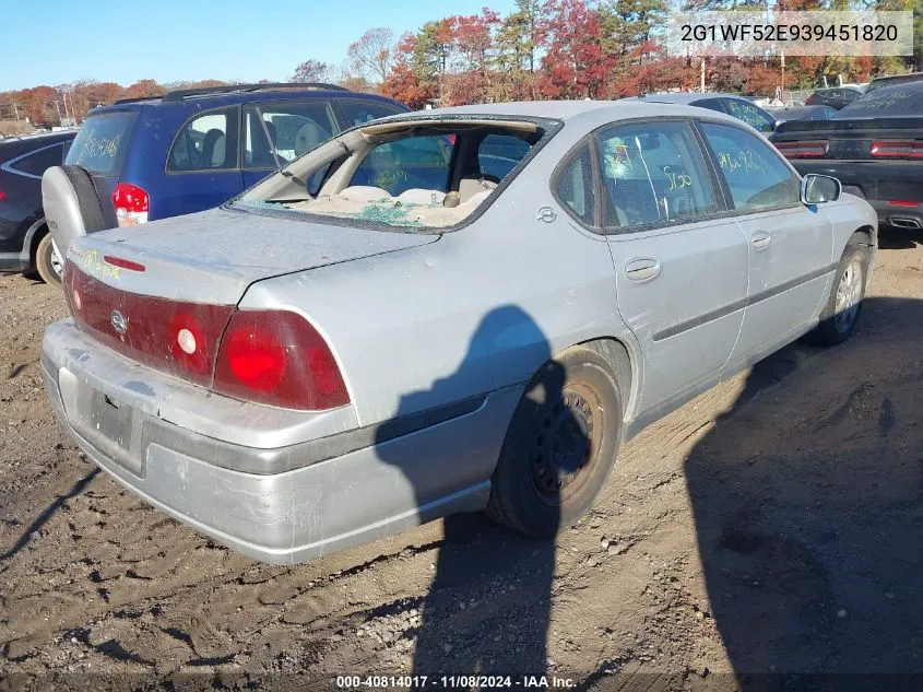 2003 Chevrolet Impala VIN: 2G1WF52E939451820 Lot: 40814017