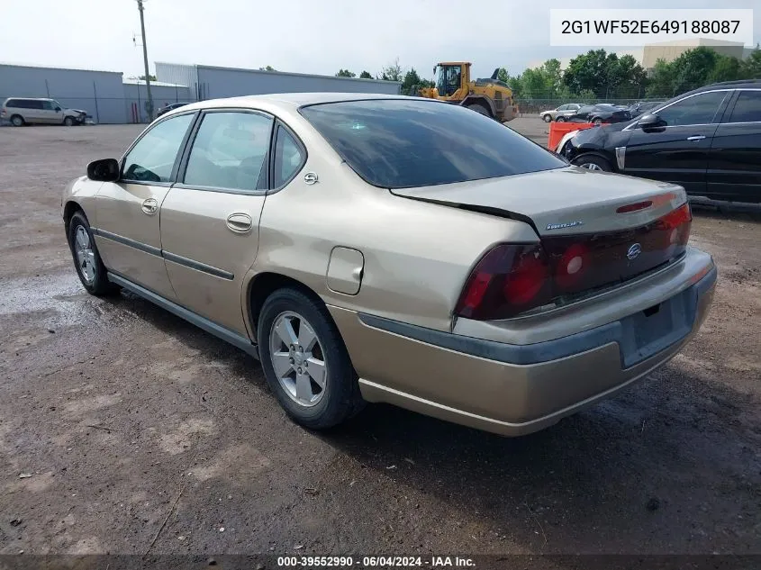 2004 Chevrolet Impala VIN: 2G1WF52E649188087 Lot: 39552990