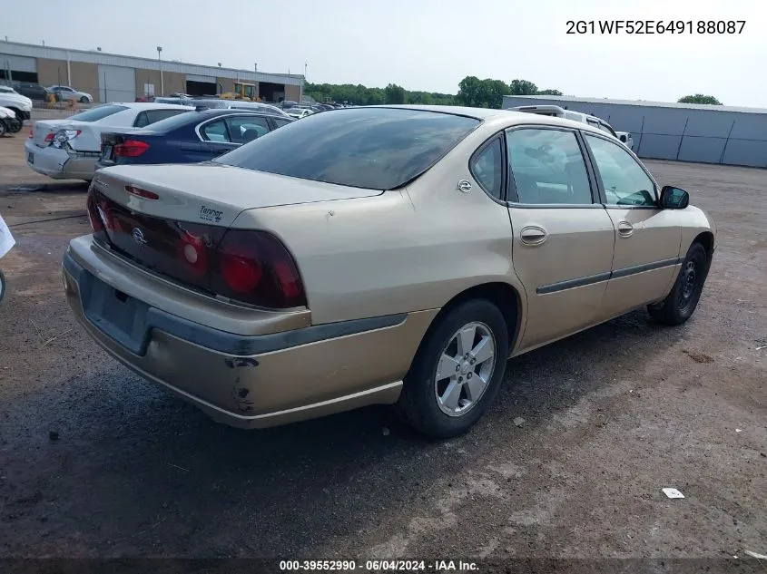 2004 Chevrolet Impala VIN: 2G1WF52E649188087 Lot: 39552990