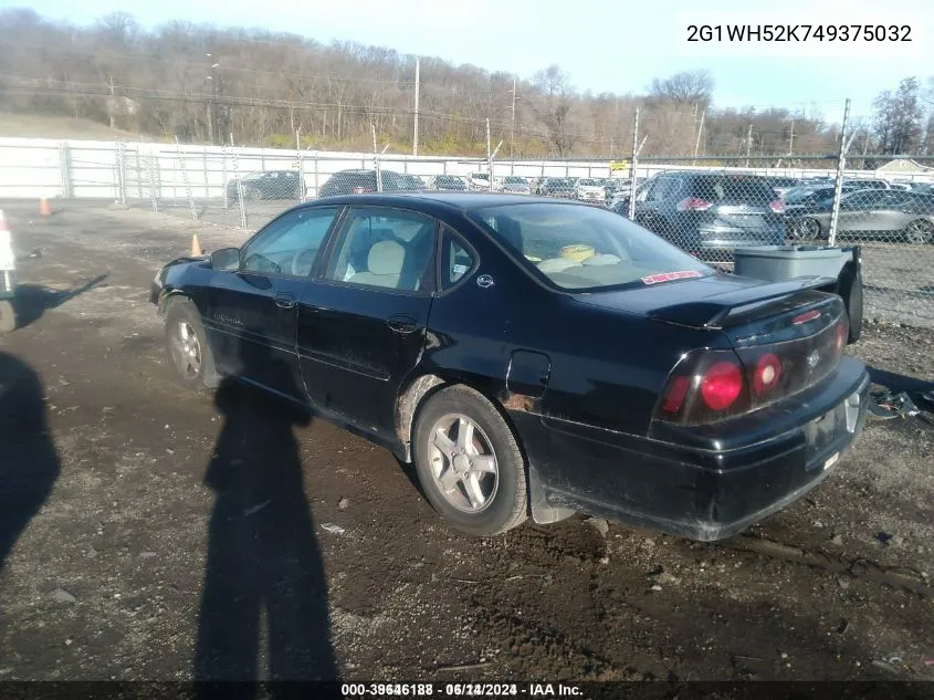 2004 Chevrolet Impala Ls VIN: 2G1WH52K749375032 Lot: 39646188