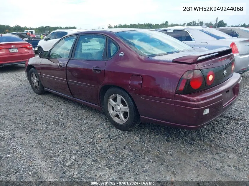 2004 Chevrolet Impala Ls VIN: 2G1WH52K949244068 Lot: 39781702