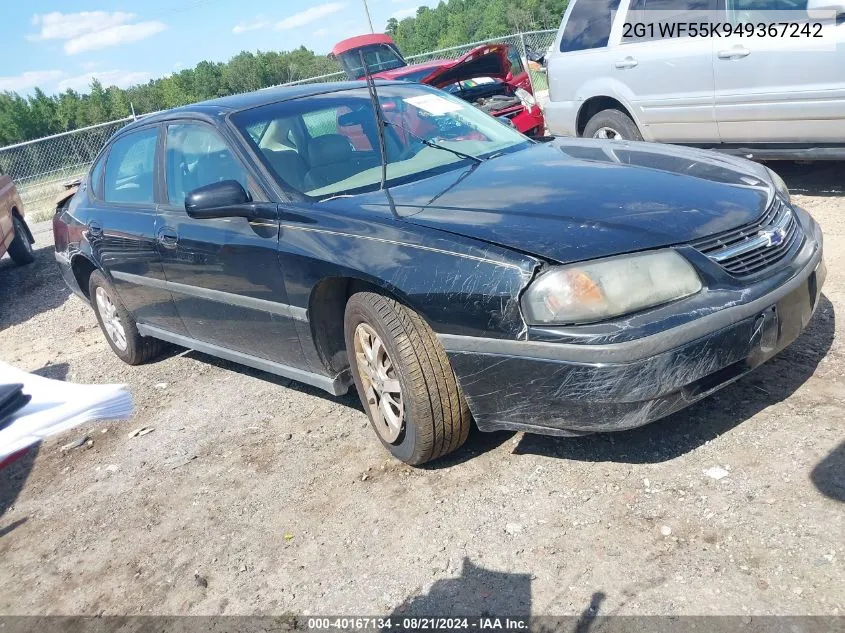 2004 Chevrolet Impala Police VIN: 2G1WF55K949367242 Lot: 40167134