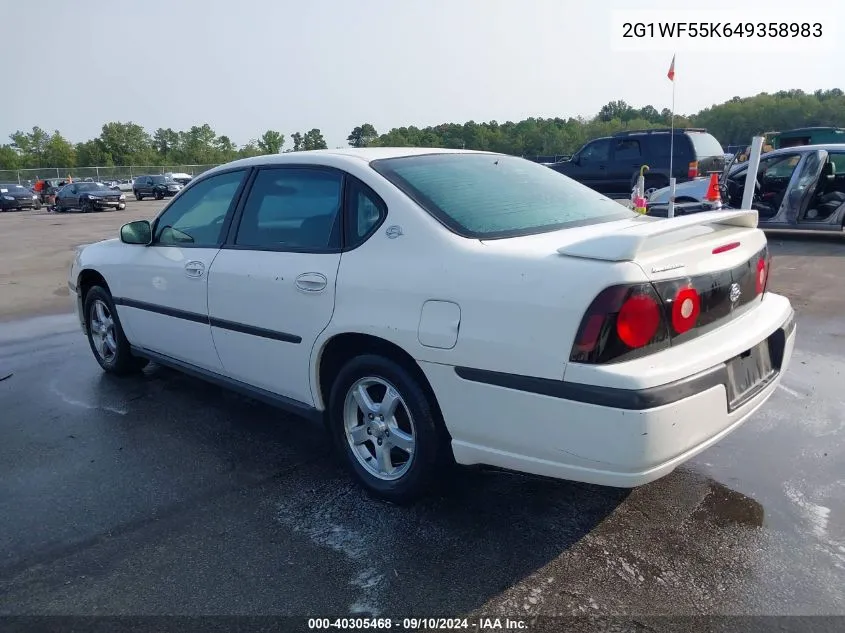 2004 Chevrolet Impala Police VIN: 2G1WF55K649358983 Lot: 40305468