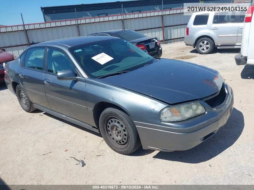 2004 Chevrolet Impala VIN: 2G1WF52E249404355 Lot: 40318673