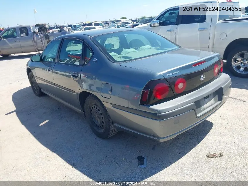 2004 Chevrolet Impala VIN: 2G1WF52E249404355 Lot: 40318673