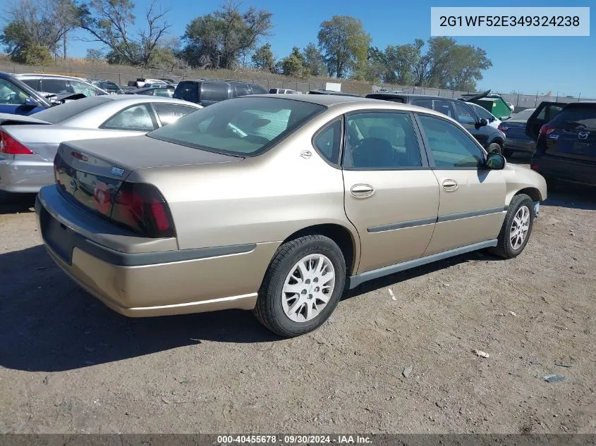 2004 Chevrolet Impala VIN: 2G1WF52E349324238 Lot: 40455678