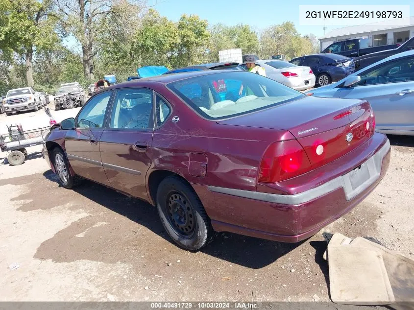 2004 Chevrolet Impala VIN: 2G1WF52E249198793 Lot: 40491729