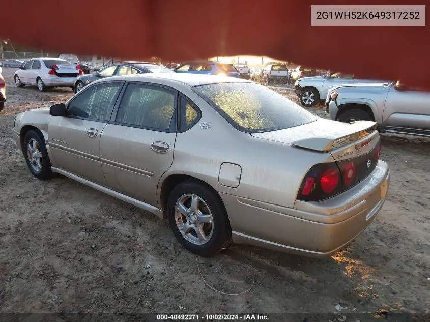 2004 Chevrolet Impala Ls VIN: 2G1WH52K649317252 Lot: 40492271