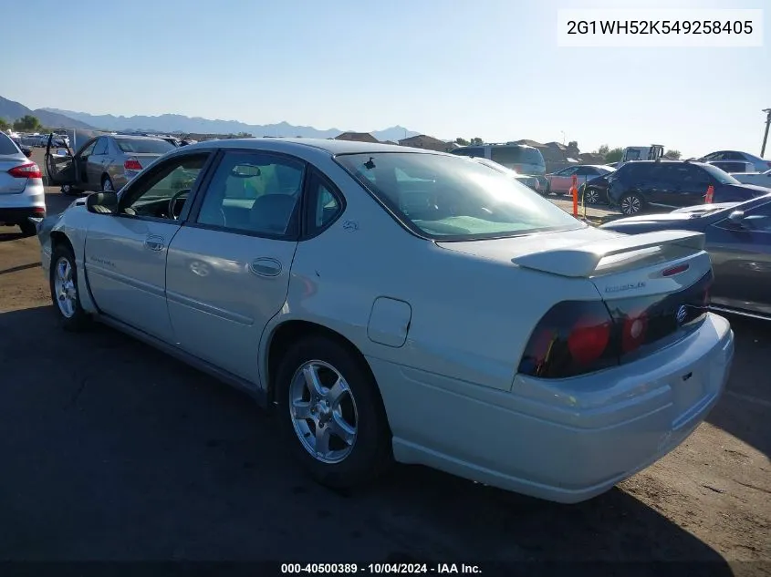 2004 Chevrolet Impala Ls VIN: 2G1WH52K549258405 Lot: 40500389