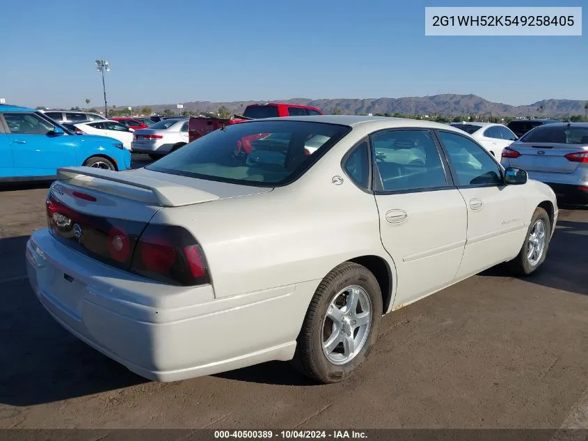 2004 Chevrolet Impala Ls VIN: 2G1WH52K549258405 Lot: 40500389