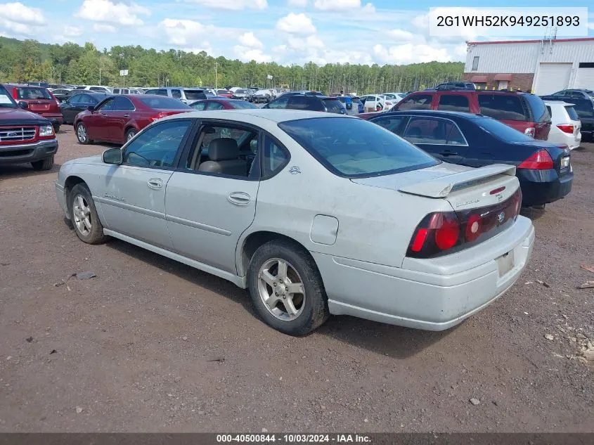 2G1WH52K949251893 2004 Chevrolet Impala Ls