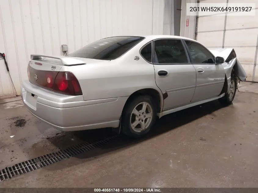 2004 Chevrolet Impala Ls VIN: 2G1WH52K649191927 Lot: 40551748