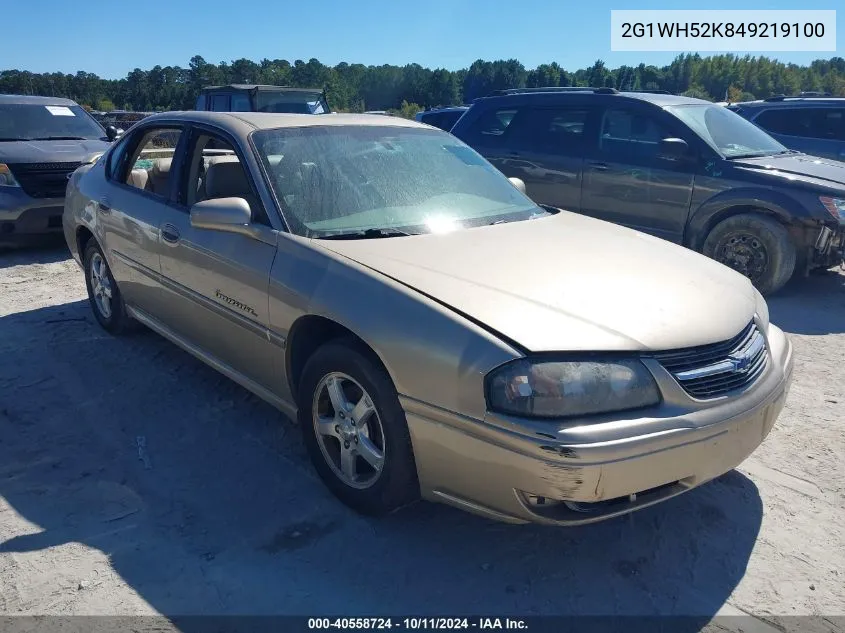 2004 Chevrolet Impala Ls VIN: 2G1WH52K849219100 Lot: 40558724