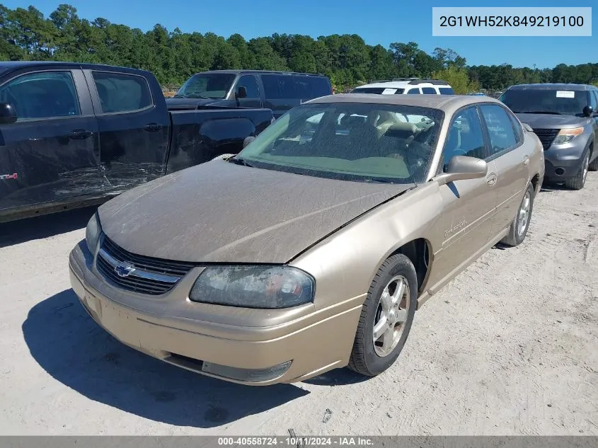 2004 Chevrolet Impala Ls VIN: 2G1WH52K849219100 Lot: 40558724