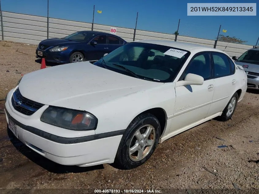 2004 Chevrolet Impala Ls VIN: 2G1WH52K849213345 Lot: 40575193