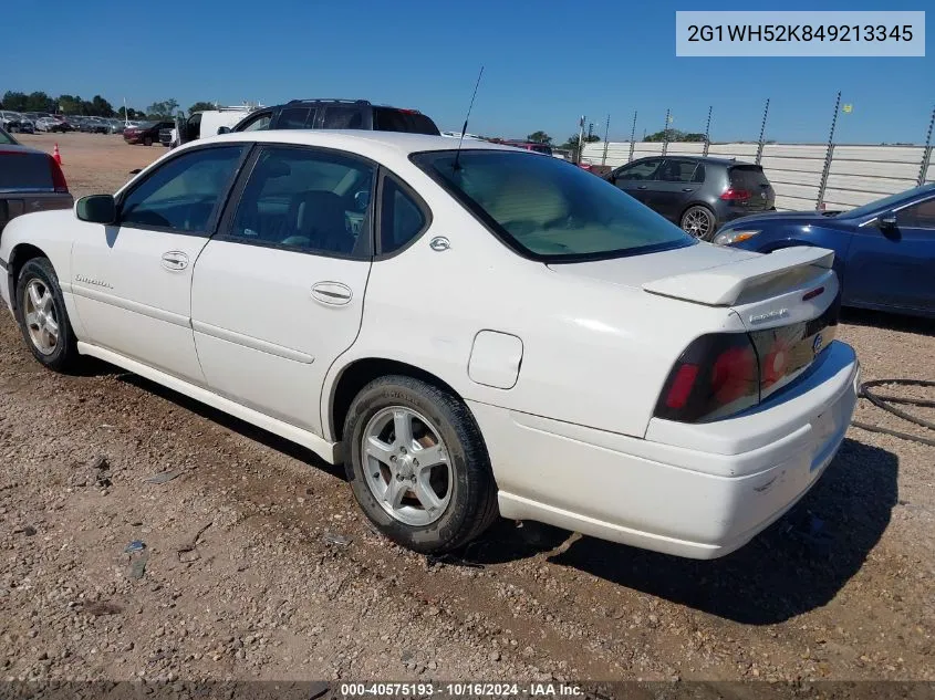 2004 Chevrolet Impala Ls VIN: 2G1WH52K849213345 Lot: 40575193