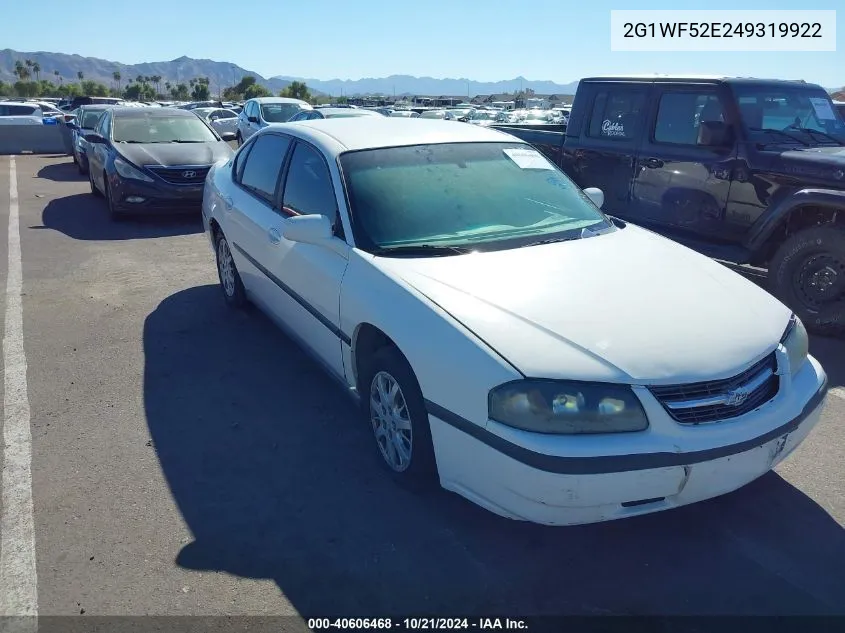 2G1WF52E249319922 2004 Chevrolet Impala