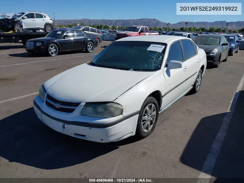 2004 Chevrolet Impala VIN: 2G1WF52E249319922 Lot: 40606468