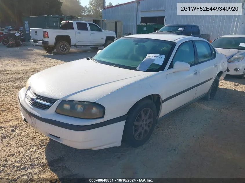 2004 Chevrolet Impala VIN: 2G1WF52E449340920 Lot: 40648831