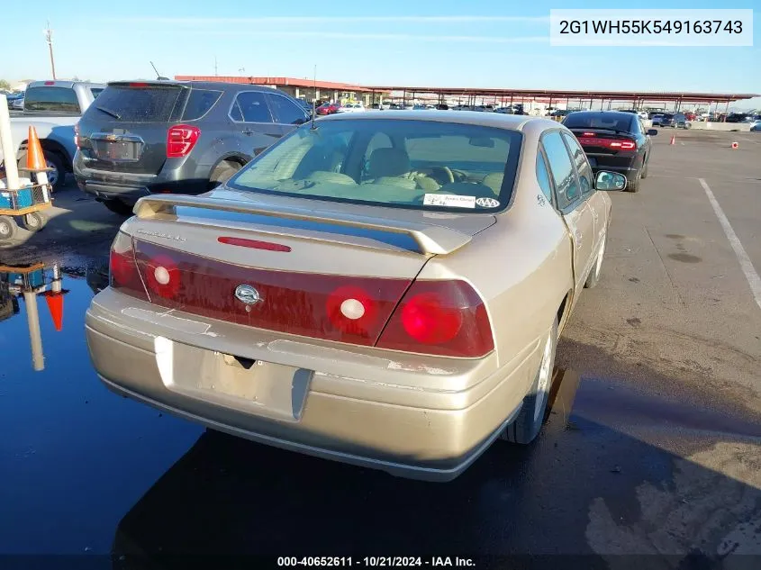 2004 Chevrolet Impala Ls VIN: 2G1WH55K549163743 Lot: 40652611