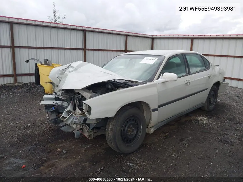 2004 Chevrolet Impala VIN: 2G1WF55E949393981 Lot: 40658560